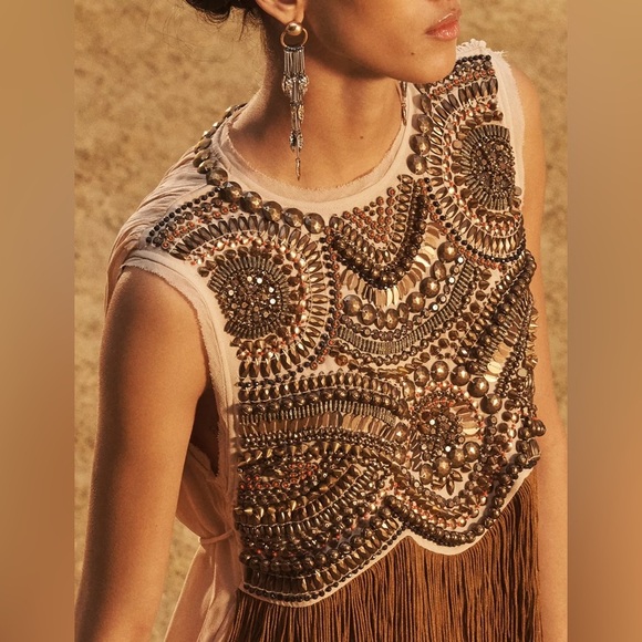 🔥🔥Zara limited Edition Fringe Embroidered top - Picture 4 of 13